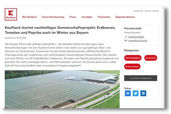 Kaufland is growing fruits and vegetables all year round in Germany