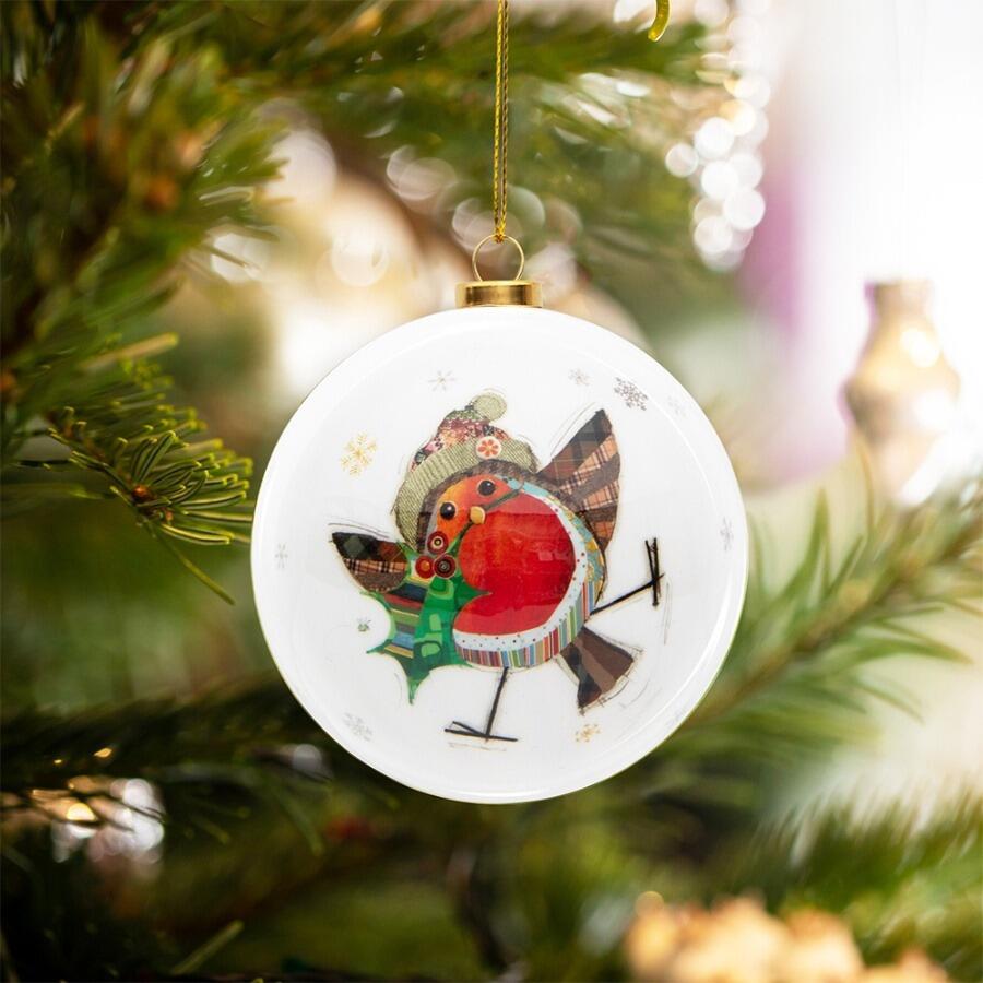 bug art robin bauble