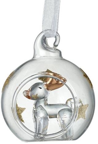 mini glass reindeer bauble
