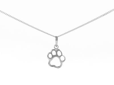 silver paw print pendant