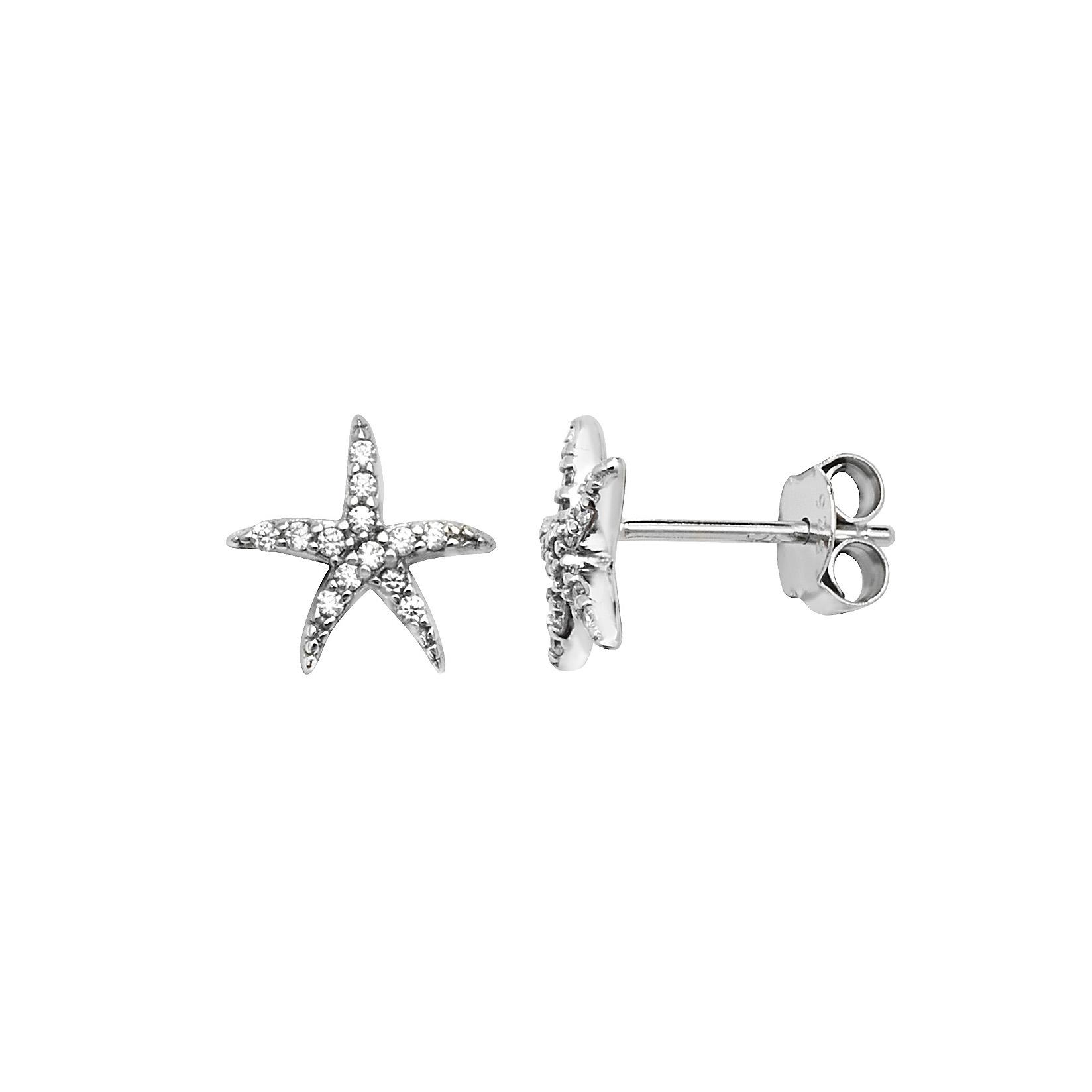 cubic zirconia starfish earrings