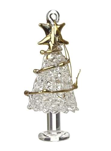 glass xmas tree gold garland