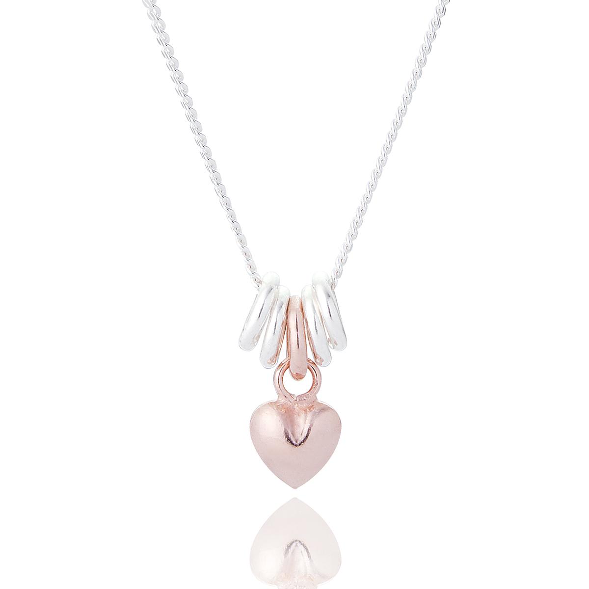 rose gold plated silver heart pendant