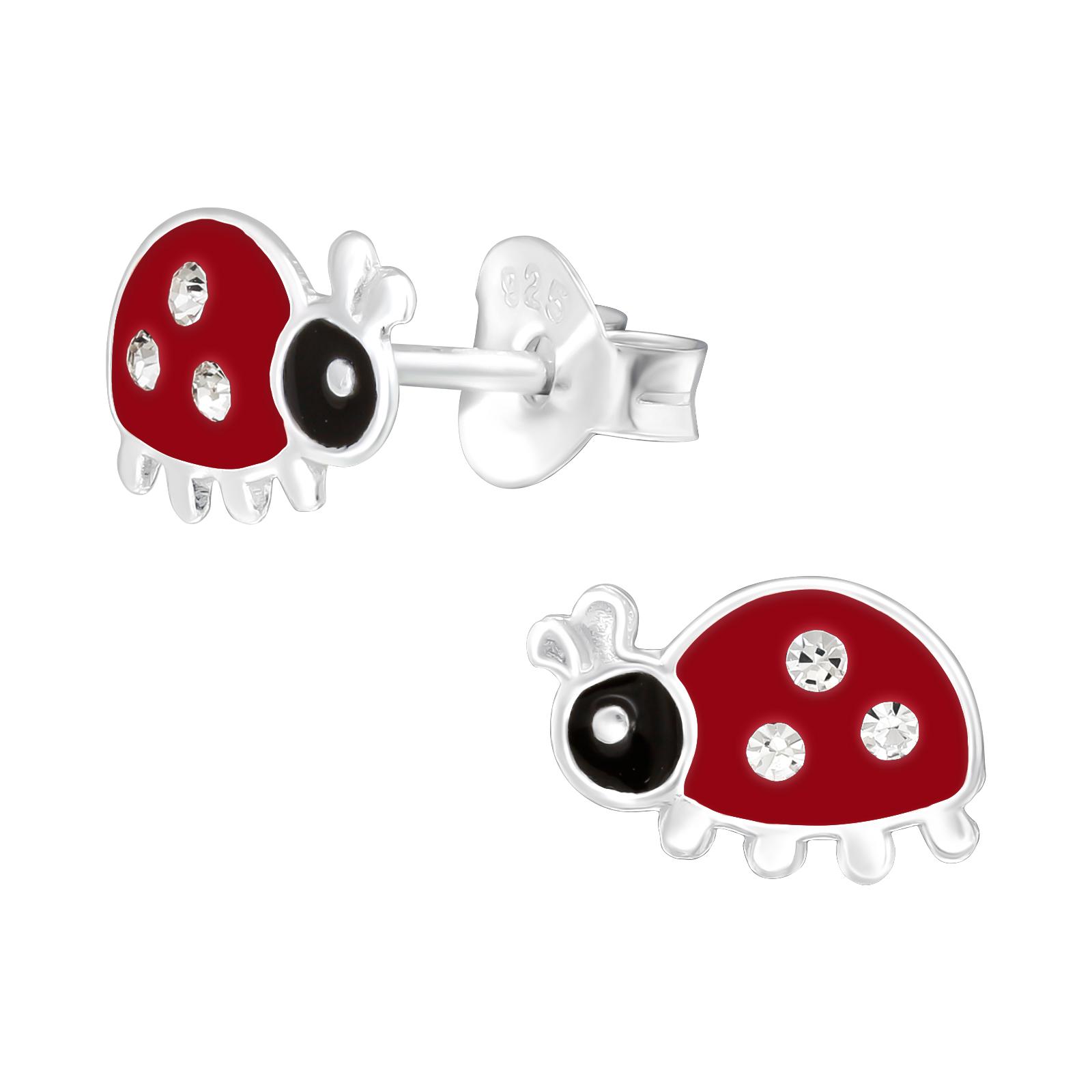 red ladybird earrings