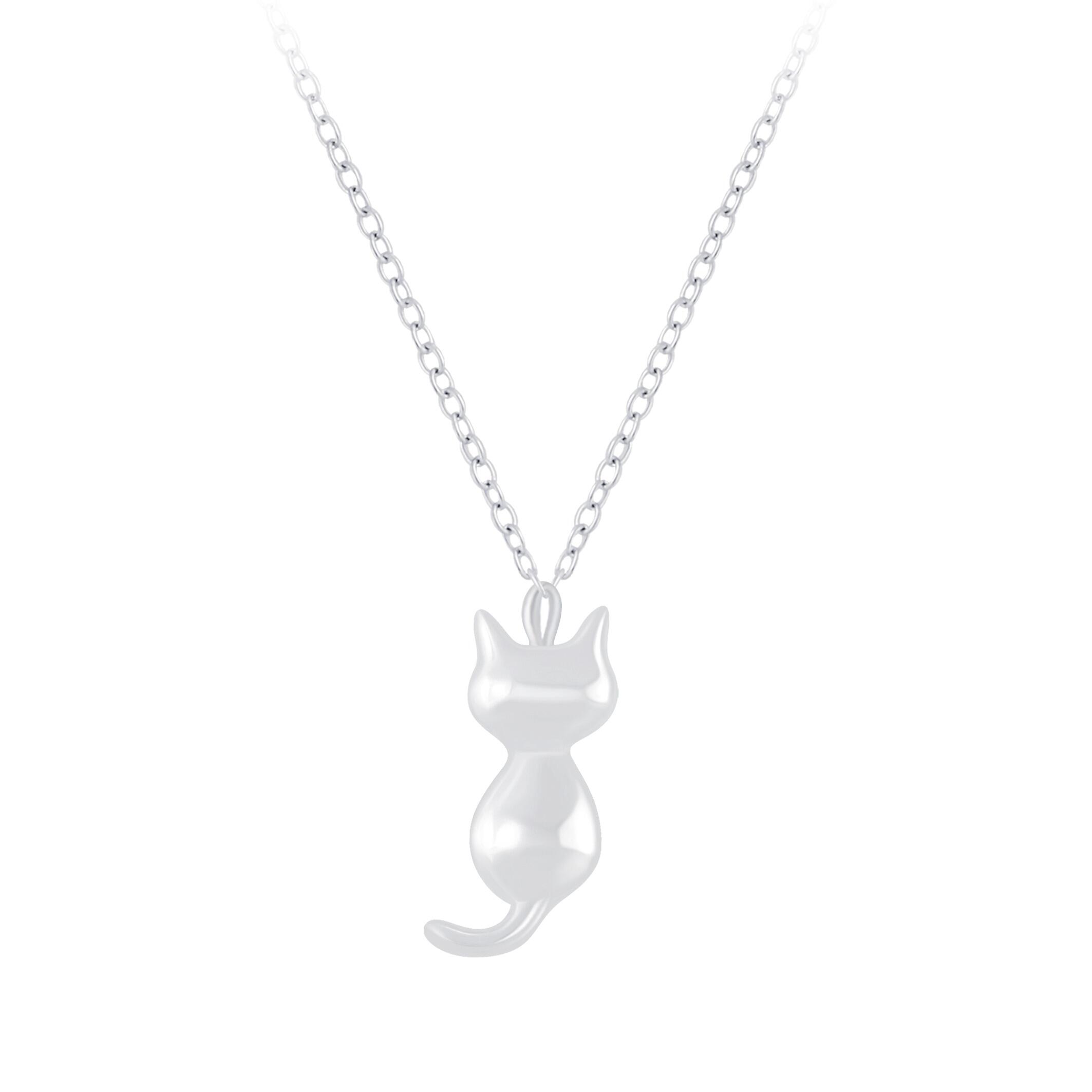 sterling silver cat pendant