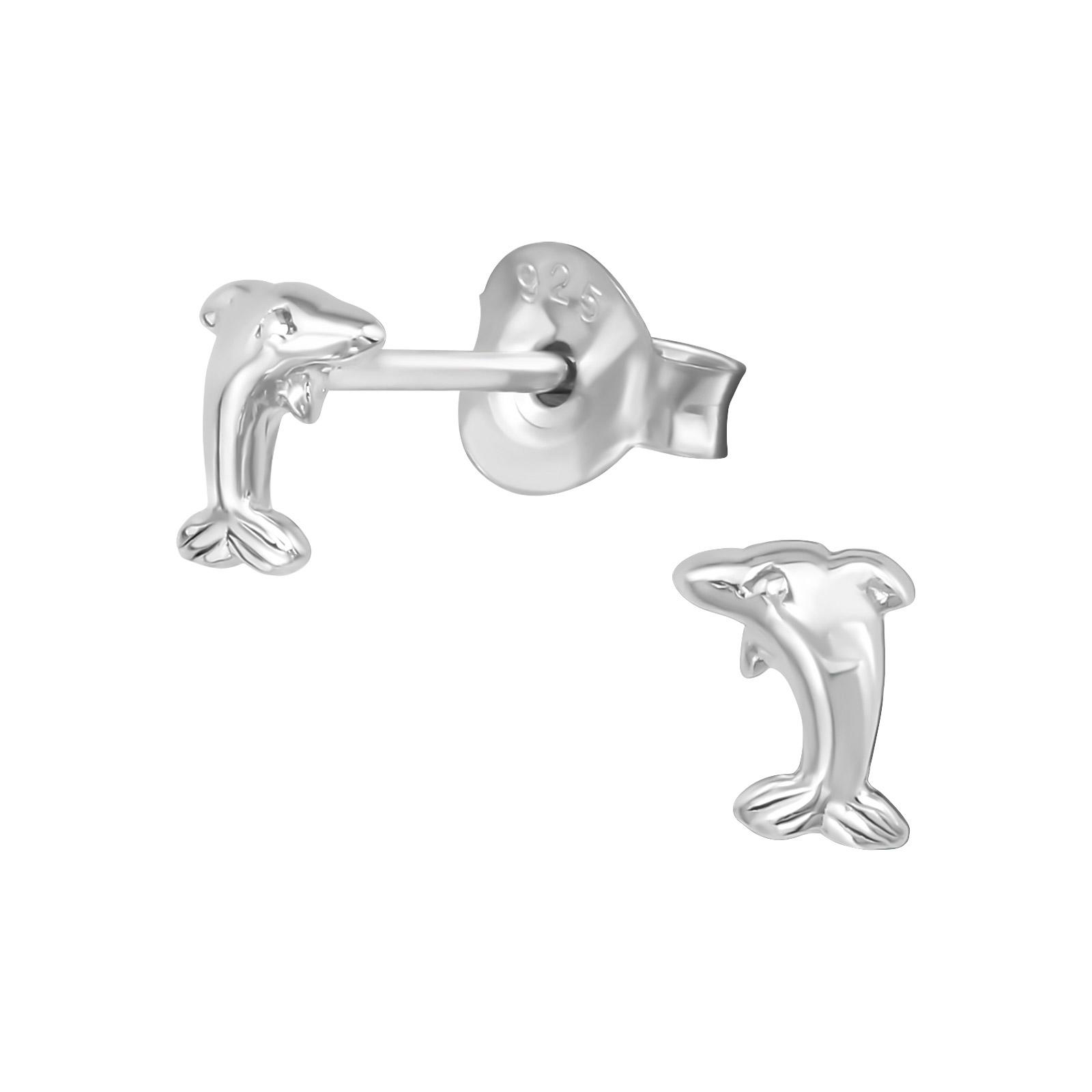 sterling silver dolphin studs