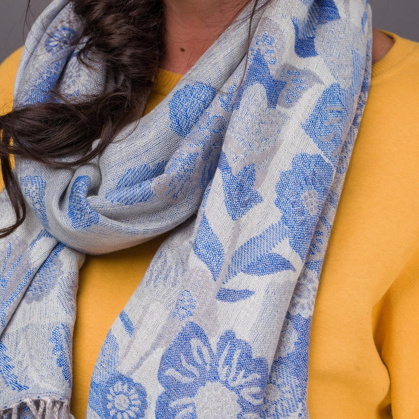 blue/grey pashmina scarf