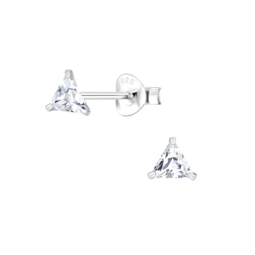 Triangle cubic zirconia stud earrings