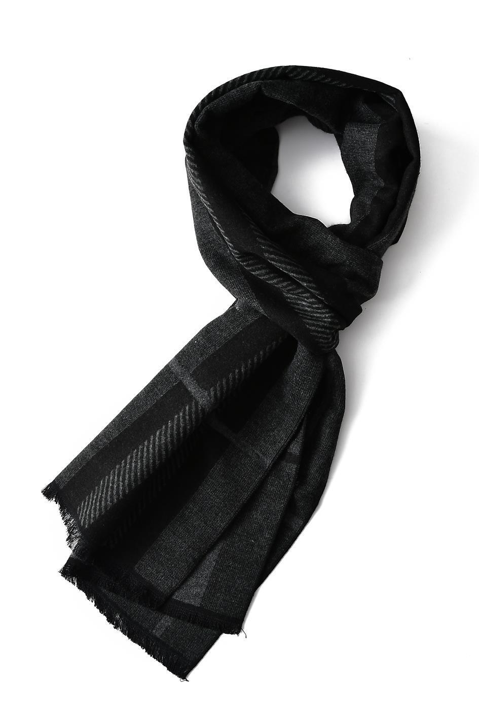 black stripe and check scarf