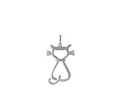 Silver cat pendant