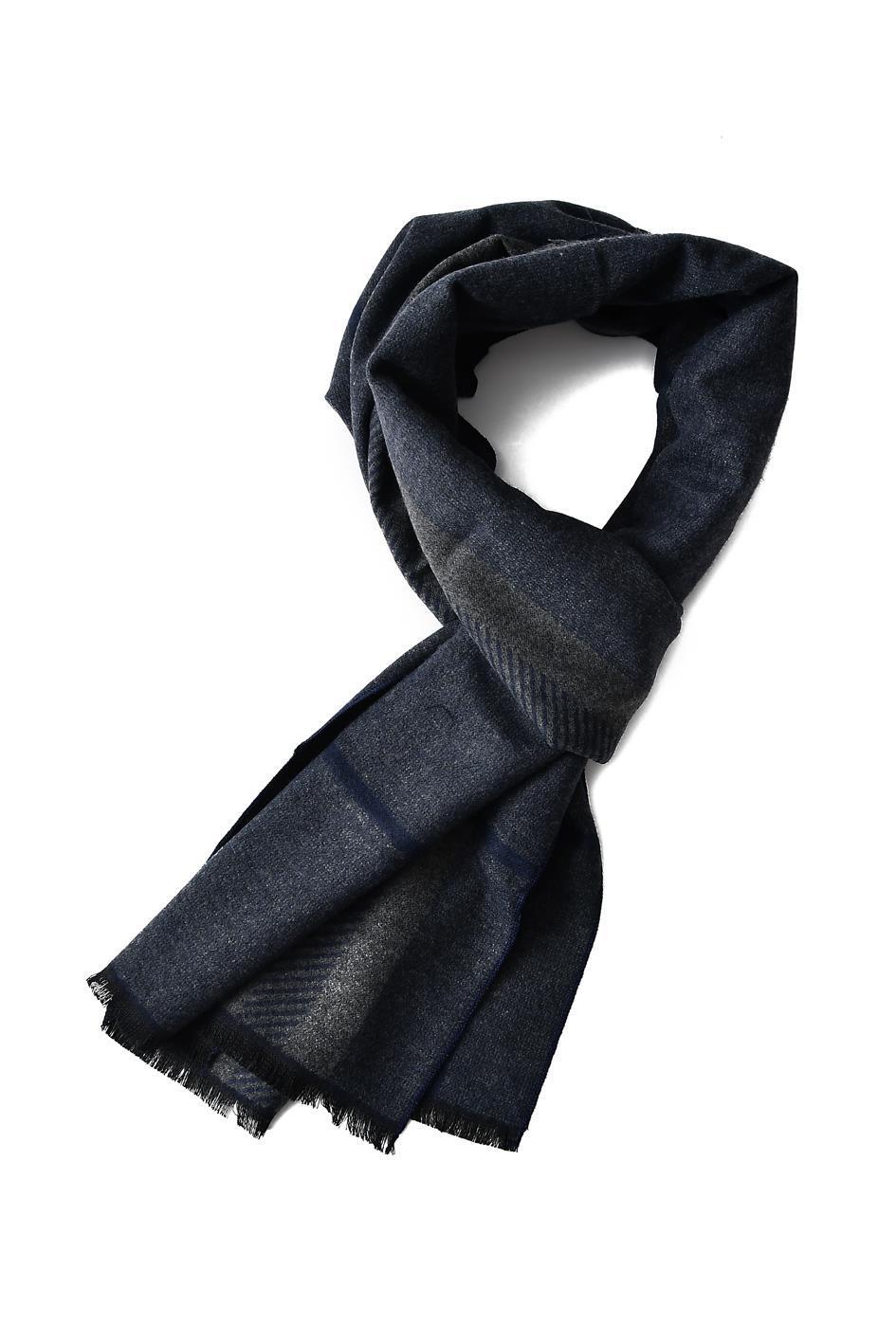 blue stripe and check scarf