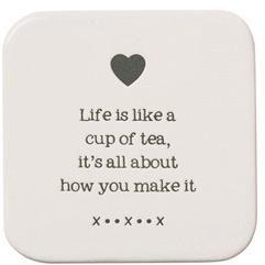 cup of tea ceramic coaster