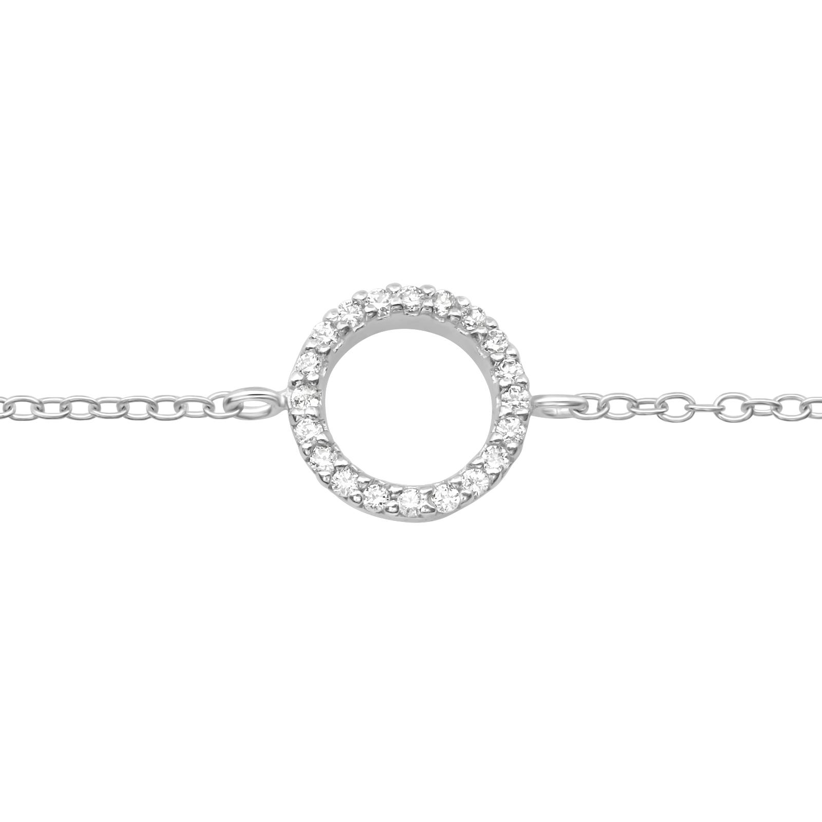 silver circle CZ bracelet