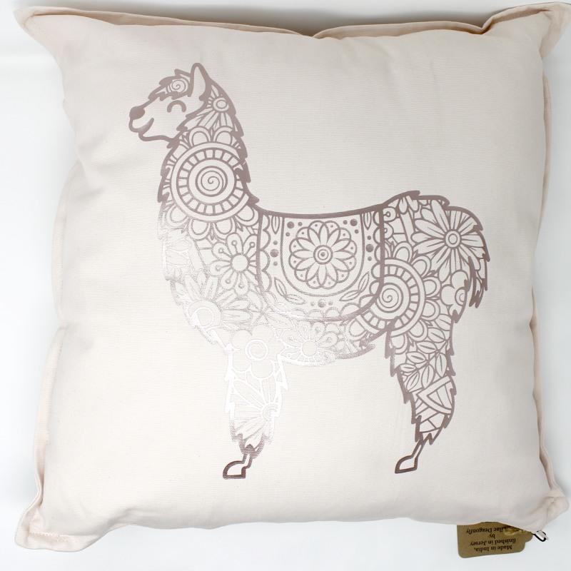 rose gold llama cushion