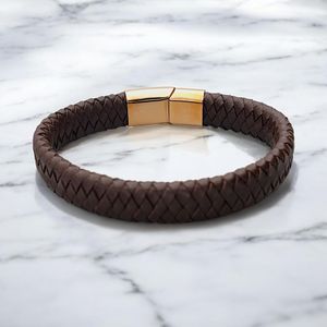 Men's personalised Brown Leather Bracelet