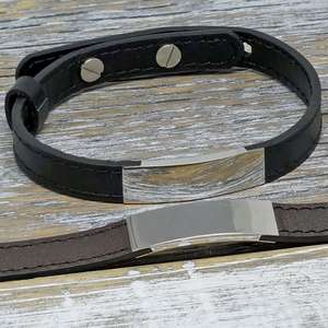 Personalized Unisex Leather Bracelet with any engraving