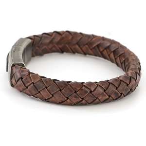 Mens Vintage Brown Leather Bracelet