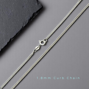 Italian made Diamond Cut Flat 925 Sterling Silver 1.8mm Curb Chains