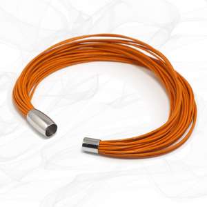 Orange Multi Strand Leather Bracelet for Women, one size, Limited Edition. With strong Magnetic Clasp.