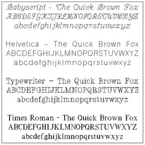 Engraving font options for custom men's ID bracelet