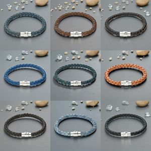Men's or Boys Plaited Leather Bracelet in 9 colours and 4 sizes