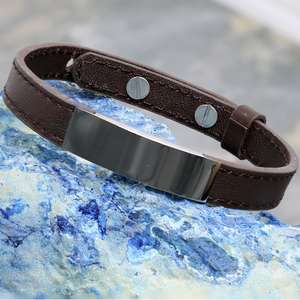 Personalized Unisex Leather Bracelet with any engraving