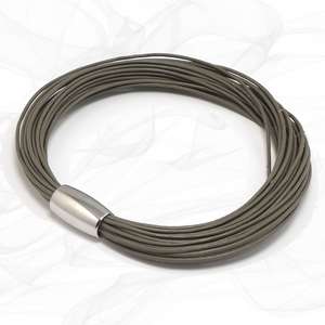 Grey Multi Strand Leather Bracelet for Women, one size, Limited Edition. With strong Magnetic Clasp.