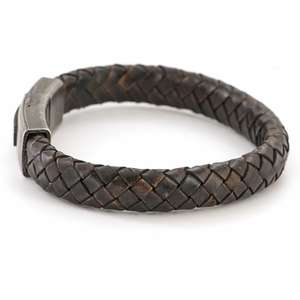Mens Retro Brown Leather Bracelet
