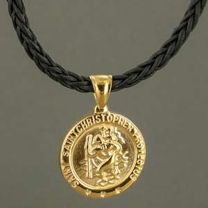 Large Gold St Christopher Necklace