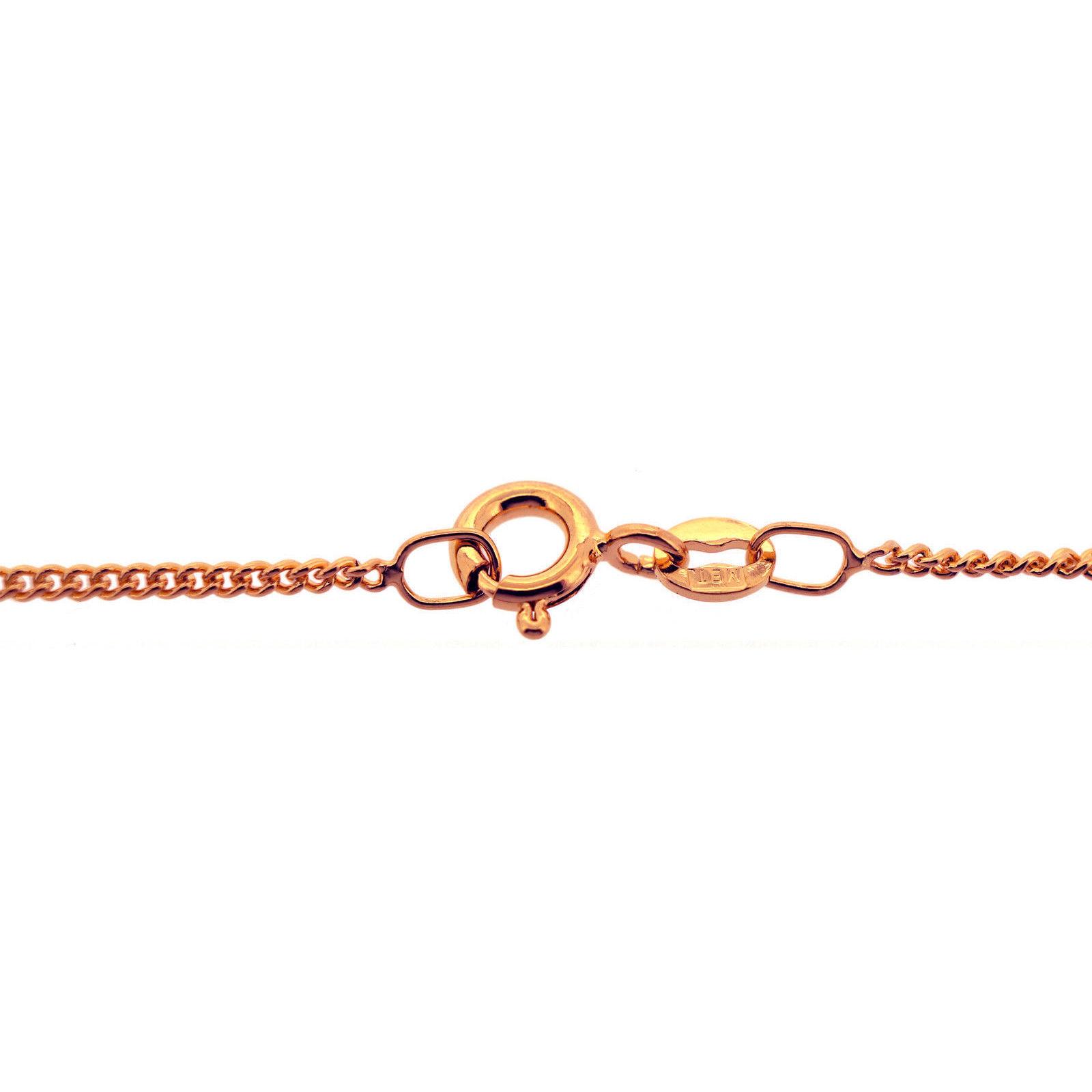 Italian made Organically E-coated 9ct Rose Gold Plated 1.4mm Curb Chains