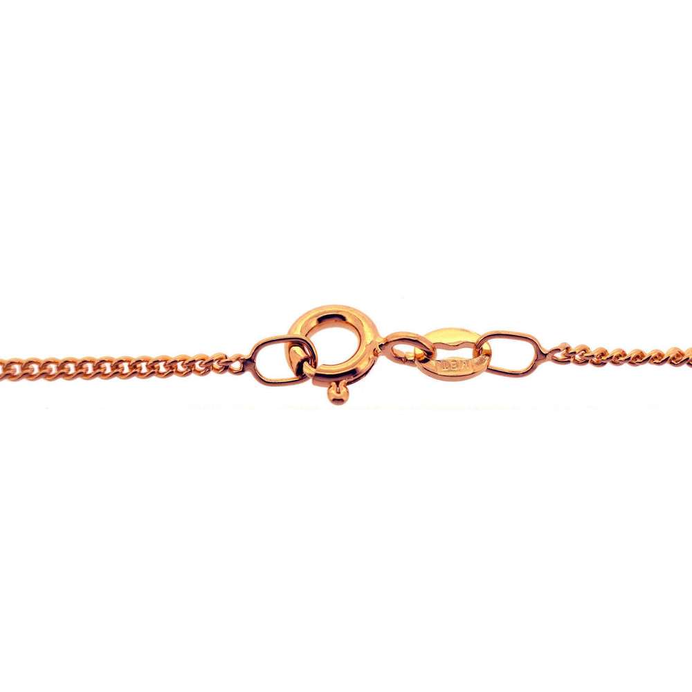 Italian made Organically E-coated 9ct Rose Gold Plated 1.4mm Curb Chains