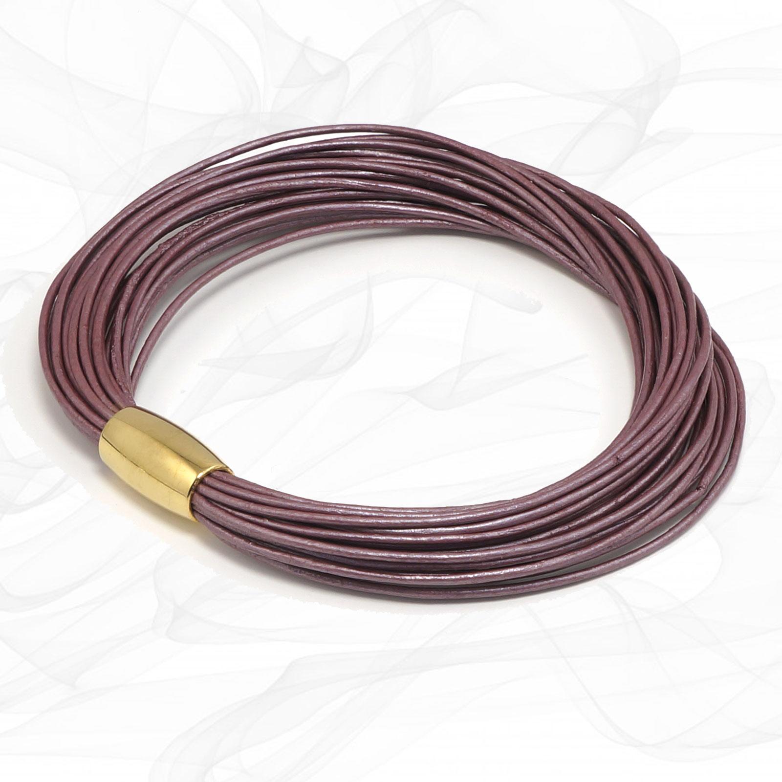 Purple Multi Strand Leather Bracelet for Women, one size, Limited Edition. With strong Magnetic Clasp.