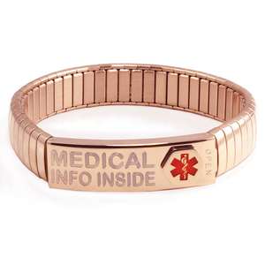 Stainless Steel Medical Alert ID Bracelet with pre-printed Waterproof Labels