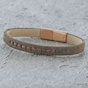 Brown suede leather bracelet for her by alraune