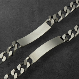 Men's Antique Finish Sterling Silver ID Bracelet with Custom Engraving