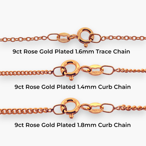 9ct Rose Gold Plated Curb and Trace Chains