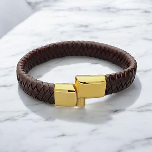 Men's personalised Brown Leather Bracelet