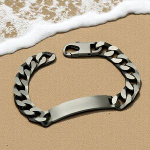 Men's Antique Finish Sterling Silver ID Bracelet with Custom Engraving