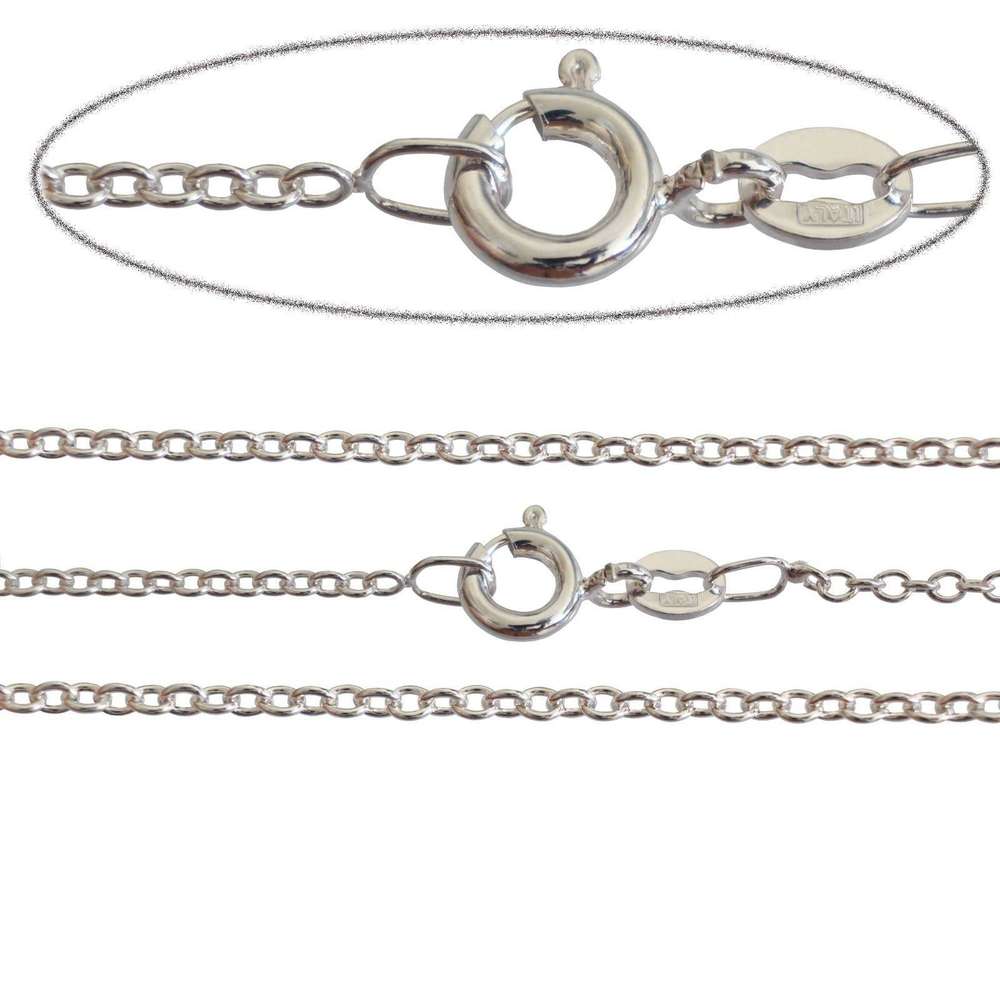 Italian made Organically E-coated 925 Silver Plated 1.6mm Trace  Chains