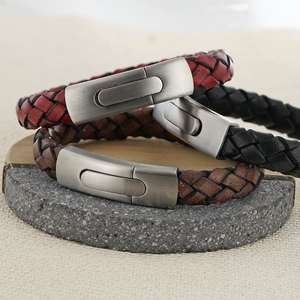 Mens Personalised Vintage Leather Bracelet