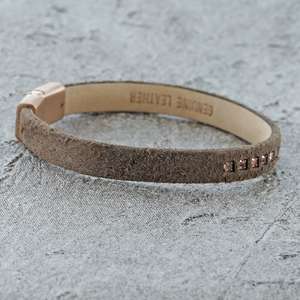 Brown suede leather bracelet for her by alraune