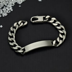 Men's Antique Finish Sterling Silver ID Bracelet with Custom Engraving