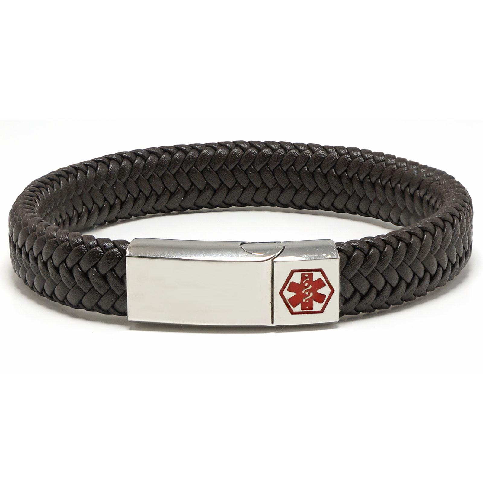 Leather medical bracelets sale