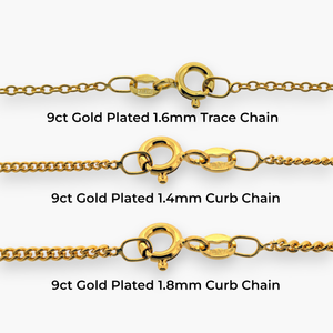 9ct Gold and 925 Plated Curb and Trace Chains