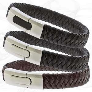 Personalised Chunky Leather Bracelets for men