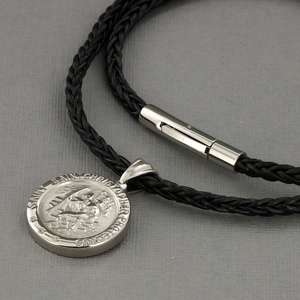 St Christopher Leather Necklace