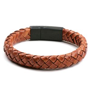 Saint Christopher Leather bracelet in Brown