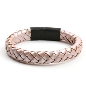 Pink Leather St Christopher Bracelet