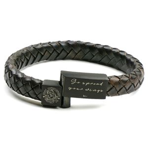 Brown Leather Saint Christopher Bracelet