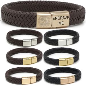Saint Christopher Leather Bracelet